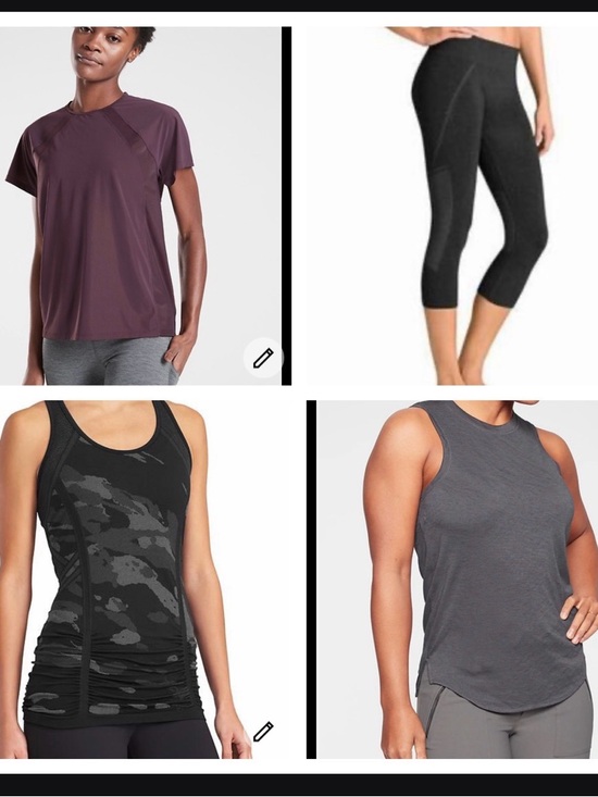 Athleta Tops - Athletic athleta  Tank & Legging bundle Set - Black, Charcoal, Burgundy small